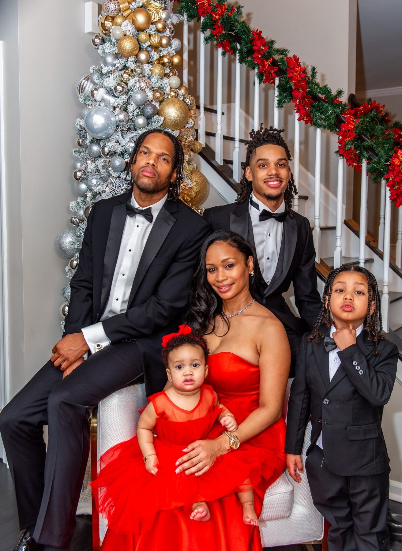 Formal family holiday portrait